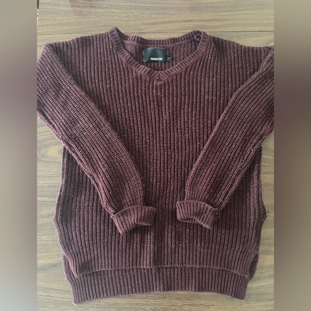 Harlow Deep Burgundy Knit Top